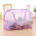 Hadiah Gadis Custom Telus PVC PVC Waterproof Perjalanan Penyimpanan Perjalanan Kosmetik Zip Bag Poucheup Penganjur